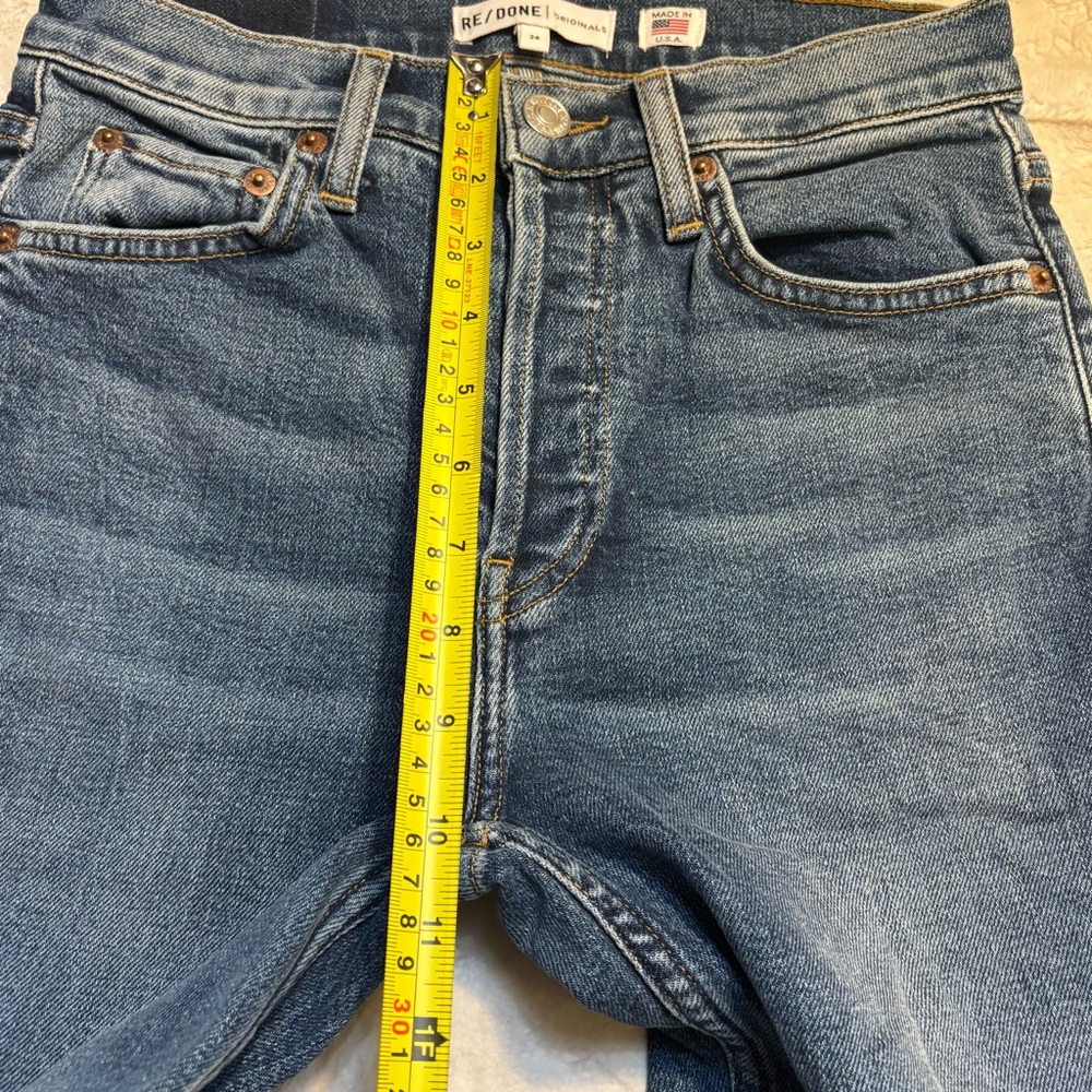 RE/DONE Jeans Size 24 Originals 90s High Rise Ankle Crop Mid-70s Wash Made USA - Picture 14 of 16